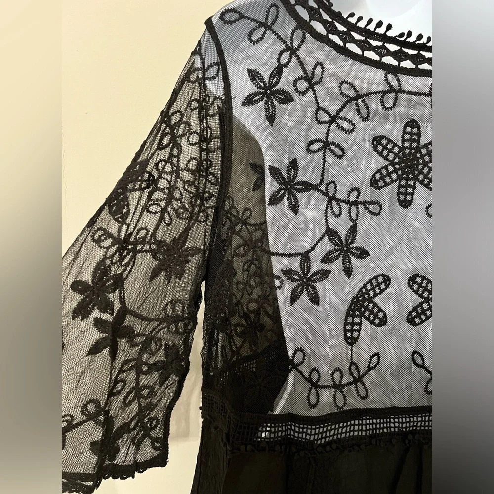 Chic Black Sheer Swim Cover Up